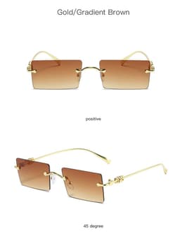 image-New Fashion Frameless Sunglasses European and American Small Frame Sunglasses Ladies Cross-border Trendy Sunglasses Factory Wholesale