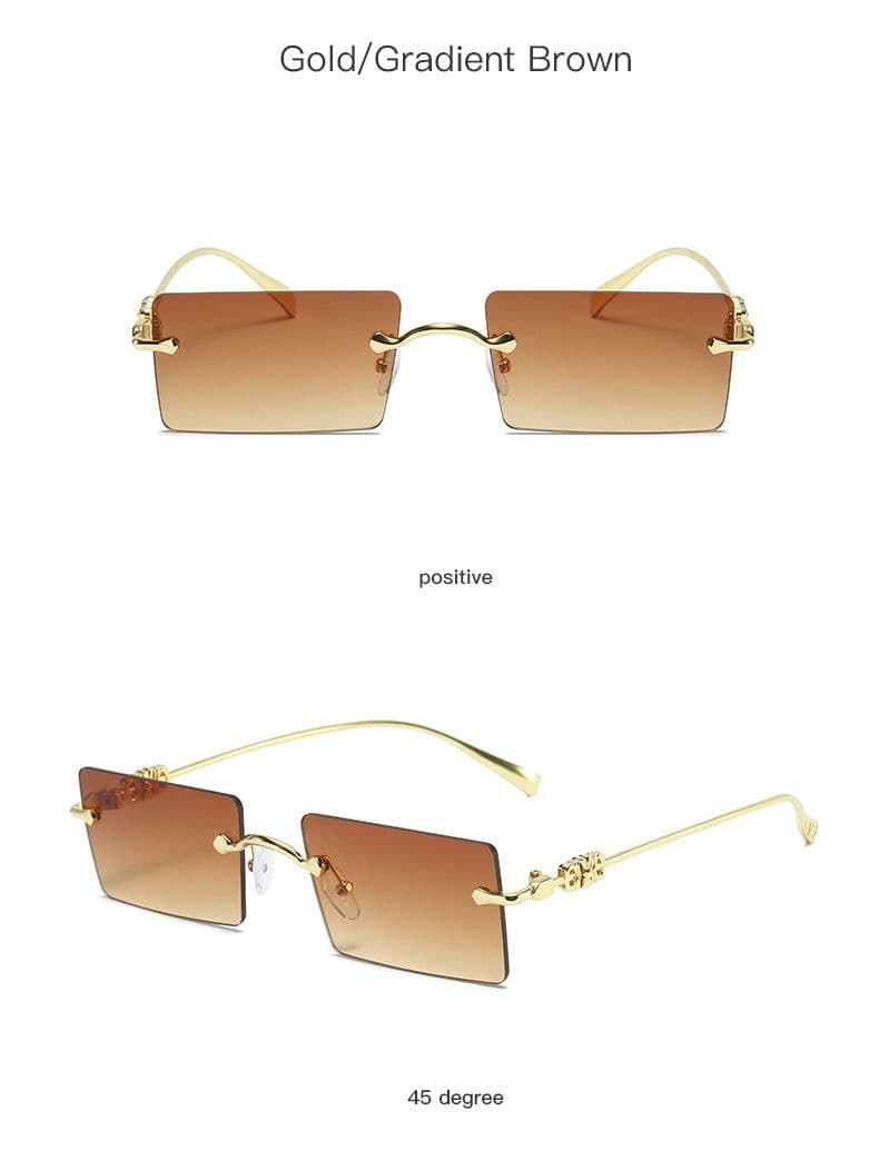 image-New Fashion Frameless Sunglasses European and American Small Frame Sunglasses Ladies Cross-border Trendy Sunglasses Factory Wholesale
