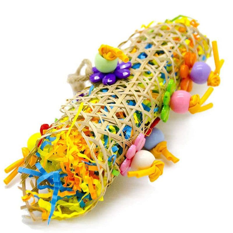 image-3pcs Bird Toy Parrot Gnawing Supplies Utensils Brushed Rattan Ball Grass Wooden Toys