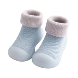 image-Toddler Slippers - Black Cotton Soft Sole
