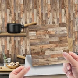 image-Imitation Wood Grain Tile Stickers 20x20cm PVC Modern Minimalist