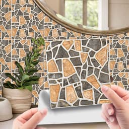 image-Imitation Wood Grain Tile Stickers 20x20cm PVC Modern Minimalist