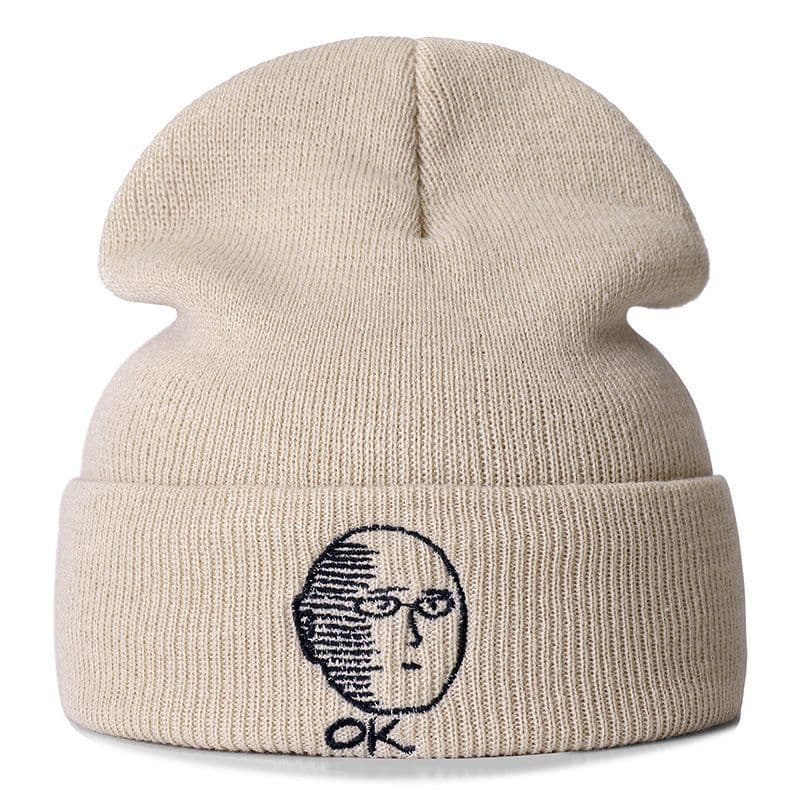 image-One punch Superman ONE PUNCH MAN embroidered knitted hat autumn and winter ski hat pullover hat woolen hat