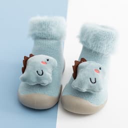 image-20 autumn and winter baby cartoon doll in tube flanging toddler winter thickening warm high-top socks and shoes non-slip let go