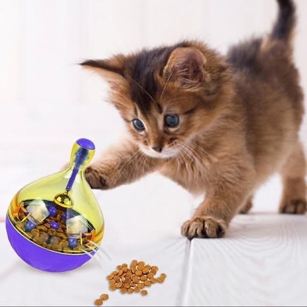 image-Interactive Cat IQ Treat Ball Toy Smarter Pet Toys Food Ball Food Dispenser For Cats Playing Training