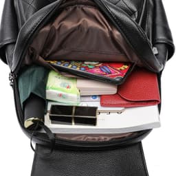 image-Women's Leather Backpack - 20-35L PU Korean Style