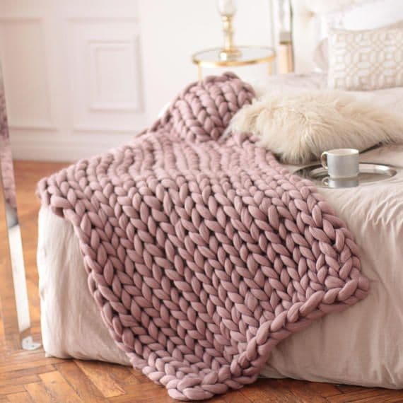 image-Nordic Thick Wool Blanket, Icelandic Knit, Newborn Photography Prop - 127x152cm