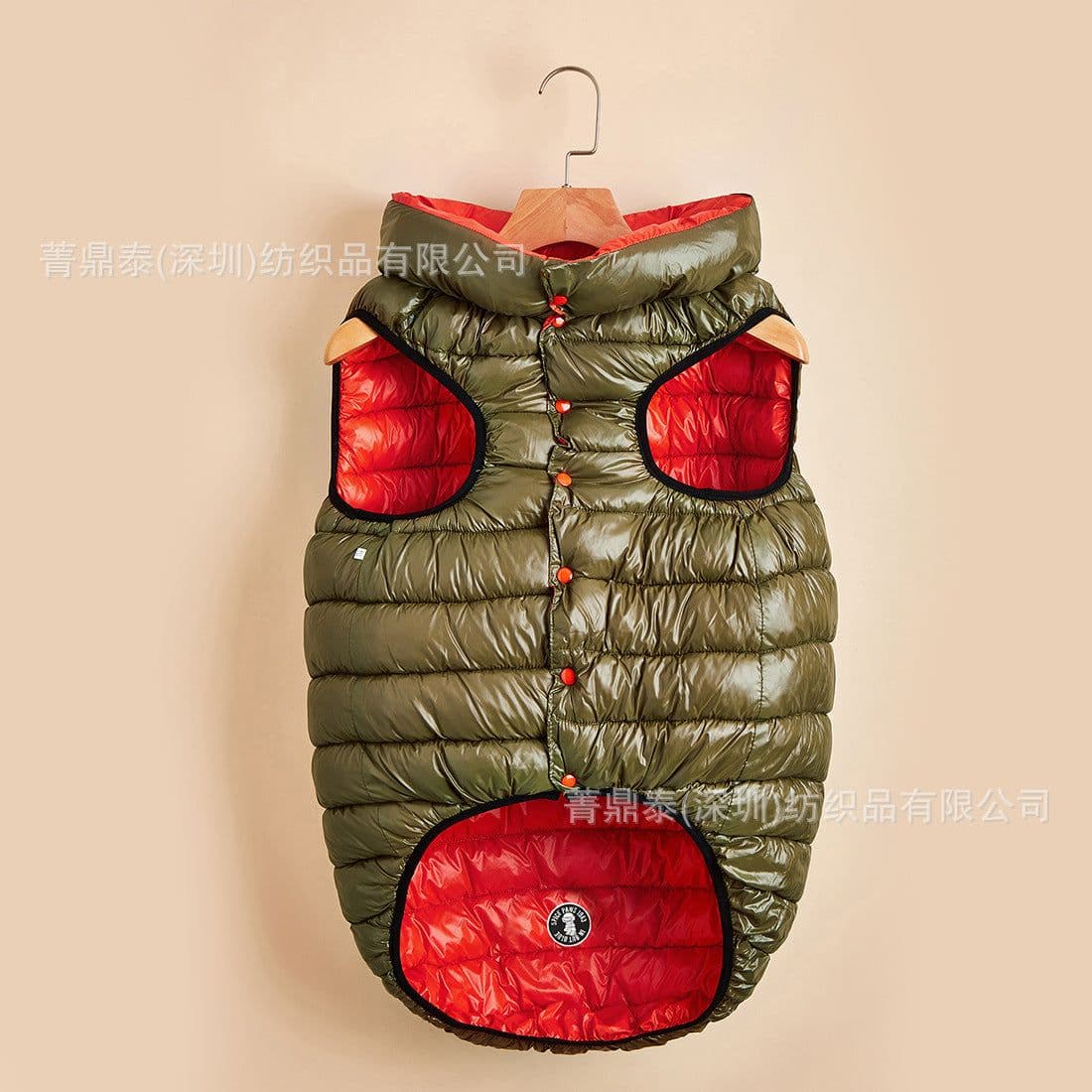 image-Winter Warm Down Cotton Dog Clothes Both Sides Wear Thickened Vest Nisi Woven Pet Manufacturer Direct Approval
