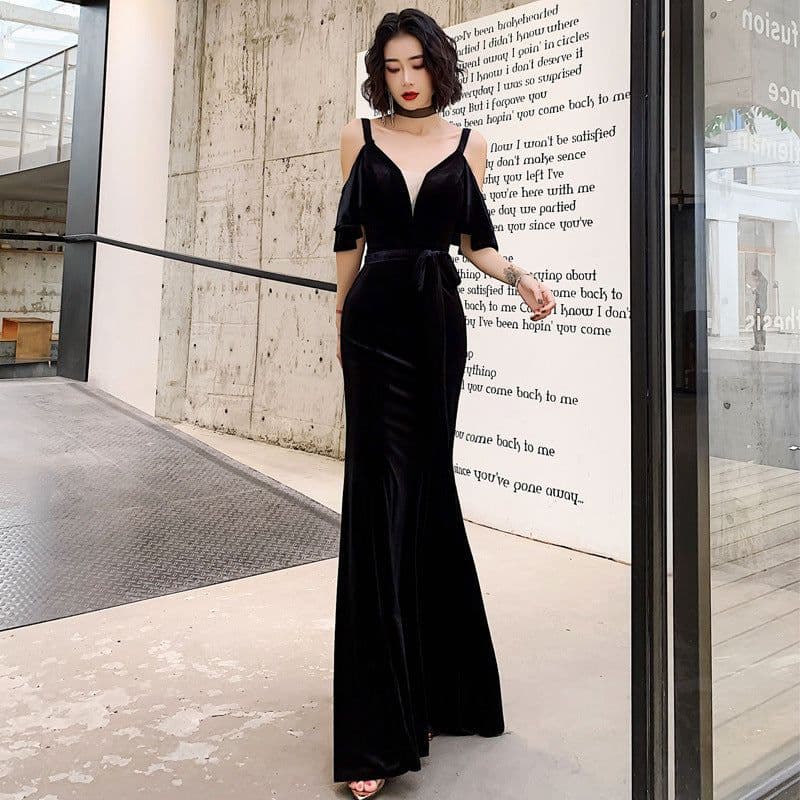 image-Evening Burgundy Fishtail Skirt 2023 Long Wedding Dress