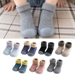 image-Toddler Slippers - Black Cotton Soft Sole