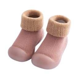image-Toddler Slippers - Black Cotton Soft Sole