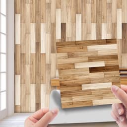 image-Imitation Wood Grain Tile Stickers 20x20cm PVC Modern Minimalist