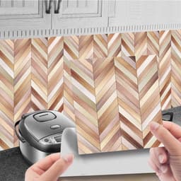 image-Imitation Wood Grain Tile Stickers 20x20cm PVC Modern Minimalist