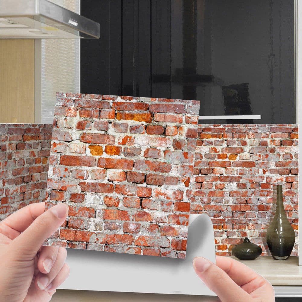 image-Imitation Wood Grain Tile Stickers 20x20cm PVC Modern Minimalist
