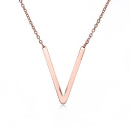 image-Fabulous Rose Gold Plated Stainless Steel Initial Letter Pendant Necklace