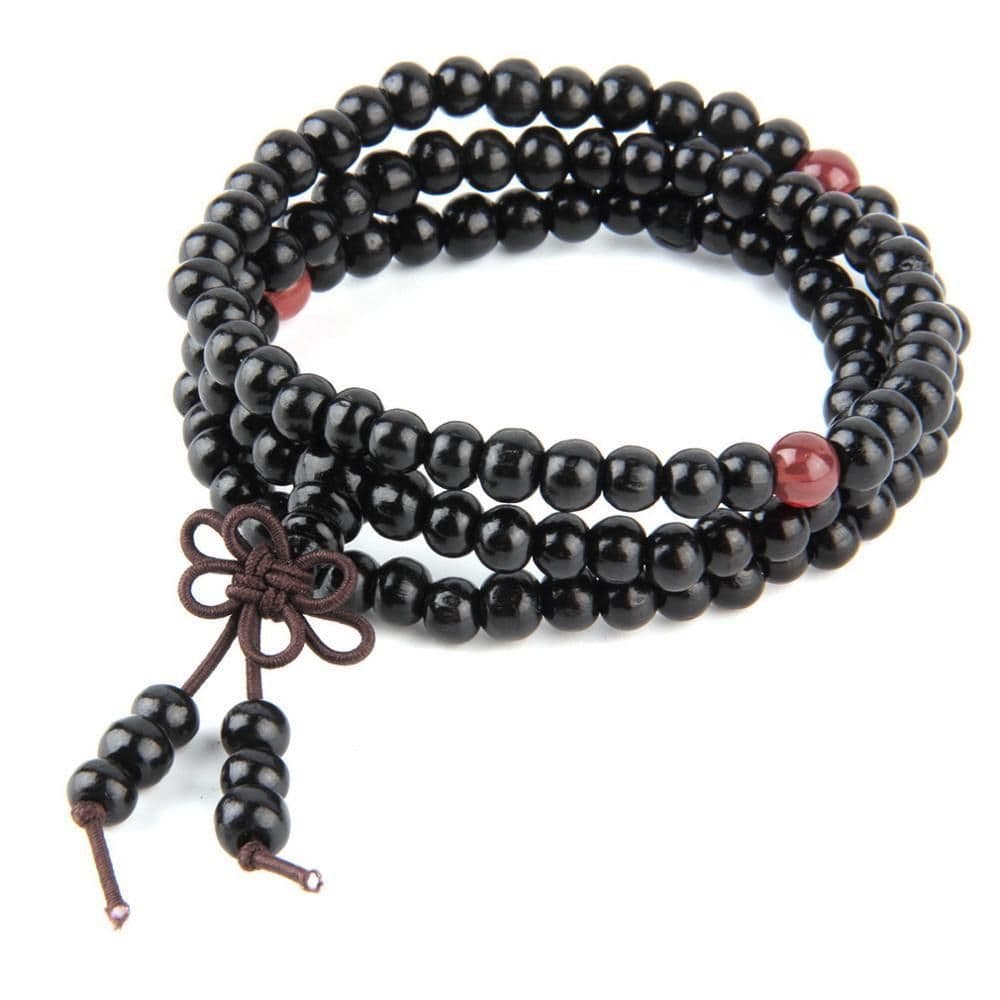 image-6mm Natural Sandalwood Buddhist Buddha Meditation 108 beads