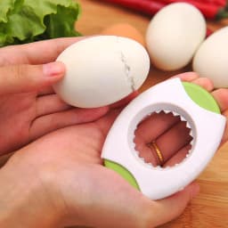 image-Egg Opener - Kitchen Egg Cracker Yellow