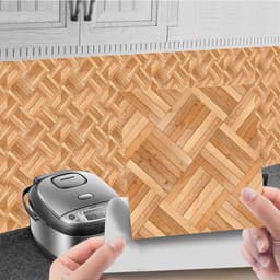 image-Imitation Wood Grain Tile Stickers 20x20cm PVC Modern Minimalist