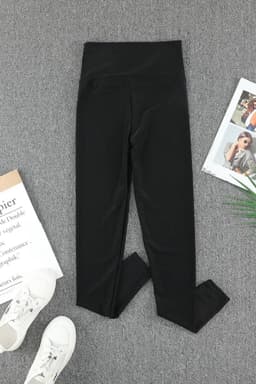 image-High Rise Tight Leggings with Waist Cincher - Black