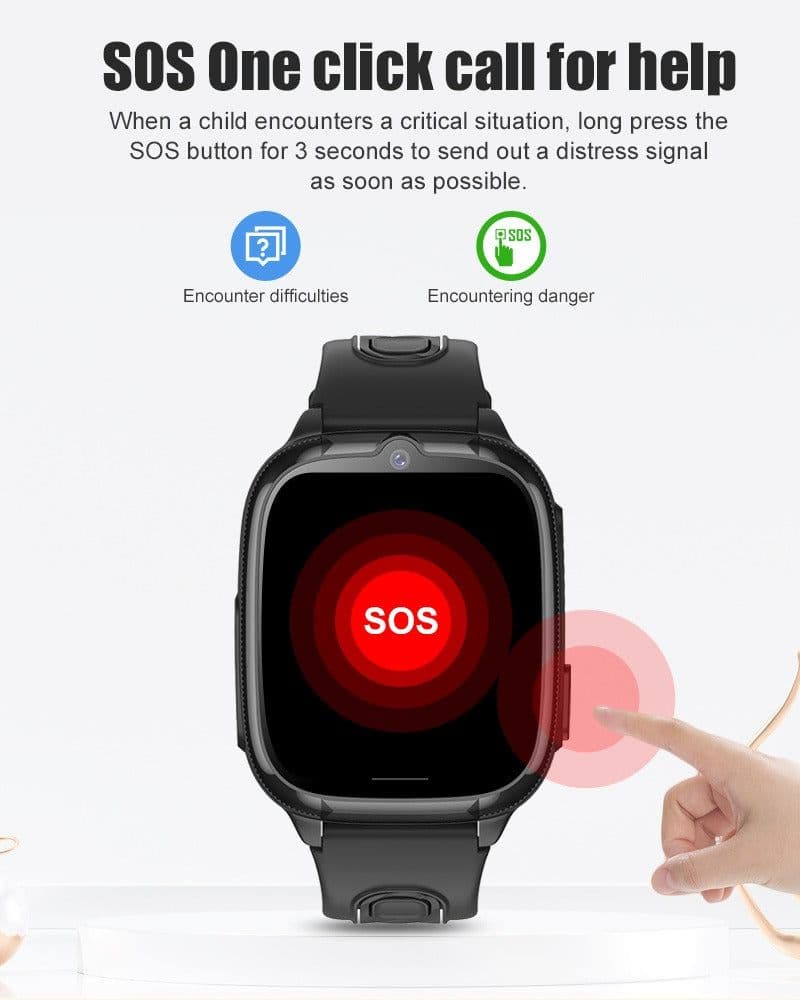 image-4G Kids Smartwatch D53 GPS Locator Tracker Video Call Smart Watch for