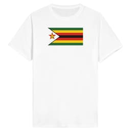 image-Drapeau du Zimbabwe - T-shirt unisexe en polycoton ras du cou