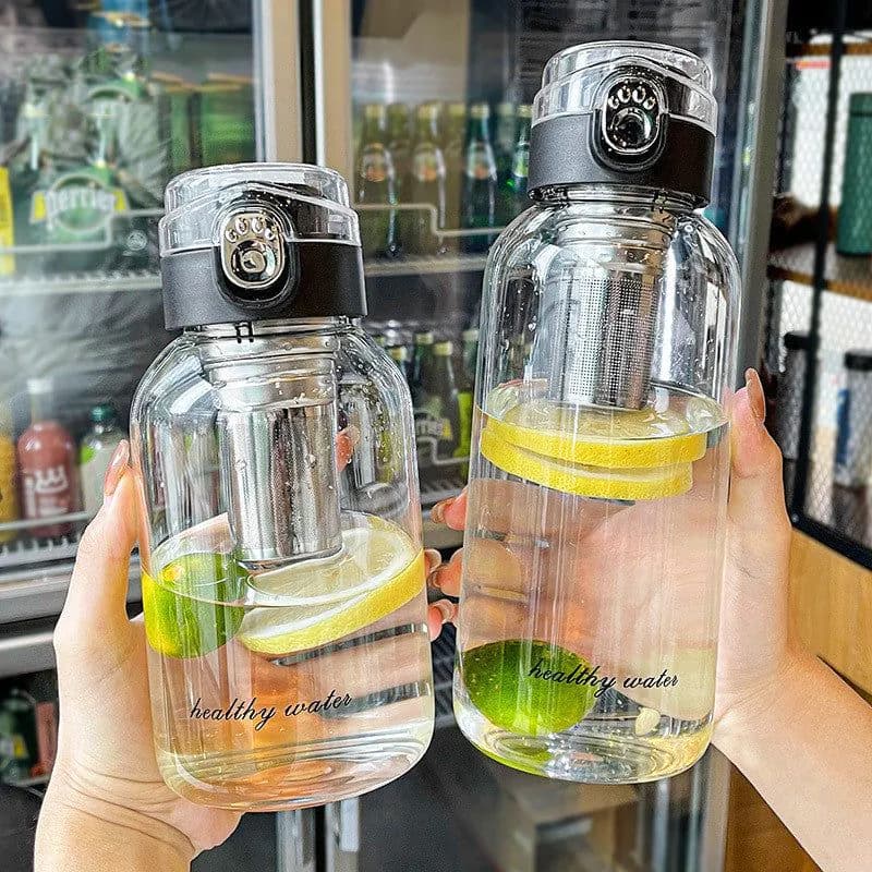 image-Bounce Cover Glass Water Cup With Cup Cover Portable Large Capacity
