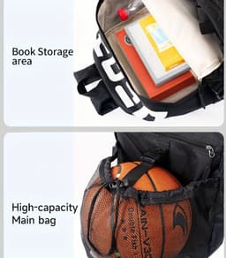 image-Youth Basketball Backpack Large Capacity Travel Bag