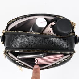 image-Women's Shoulder Bag - Taro Purple PU Small Round