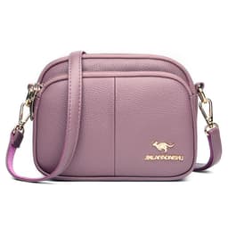 image-Women's Shoulder Bag - Taro Purple PU Small Round