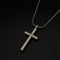 image-Stainless Steel Cross Pendant Necklace - Silver Hip Hop