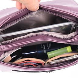 image-Women's Messenger Bag - PU Small Square Black