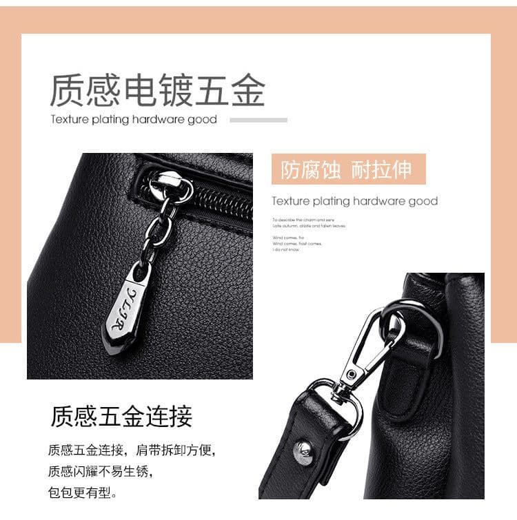 image-Women's Messenger Bag - PU Small Square Black