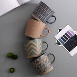 image-Stoneware Mug Coffee Cup Couple Water Cup