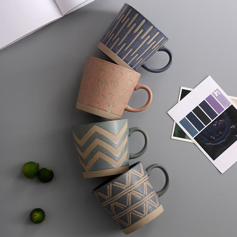 image-Stoneware Mug Coffee Cup Couple Water Cup