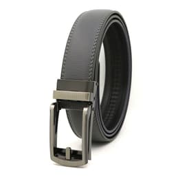 image-Genuine Leather Automatic Buckle Men's Belt - Bright Brown, 120cm