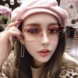 image-RUISIMO Square Sunglasses - Gold Metal Frame Brown Gradient