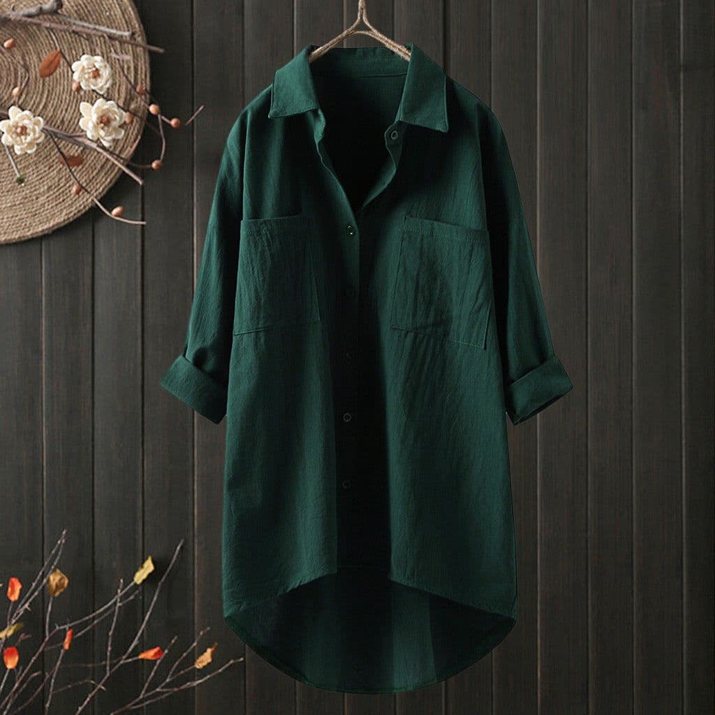 image-Cotton Linen Cardigan - Navy Blue Slim XXXL