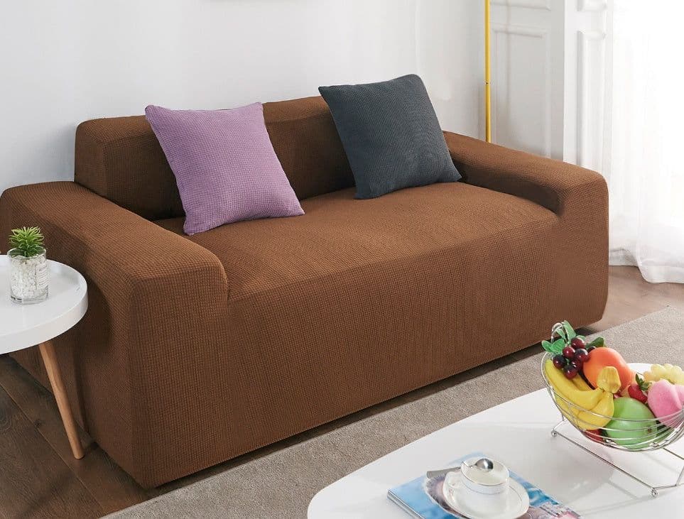 image-Waterproof Polar Fleece Solid Color Bomb Cover Sofa Slipcover Corner Case For Living Room 1 2 3 4 Seat
