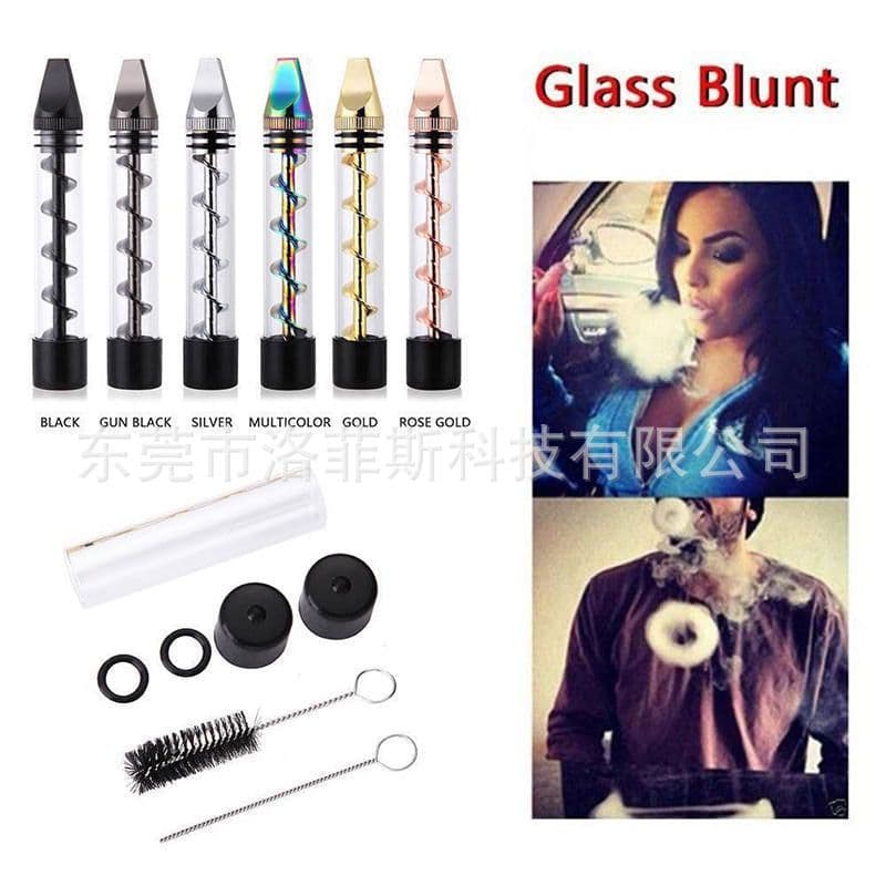 image-Glass Pipe 3-in-1 Twisty Blunt Mini Black Metal