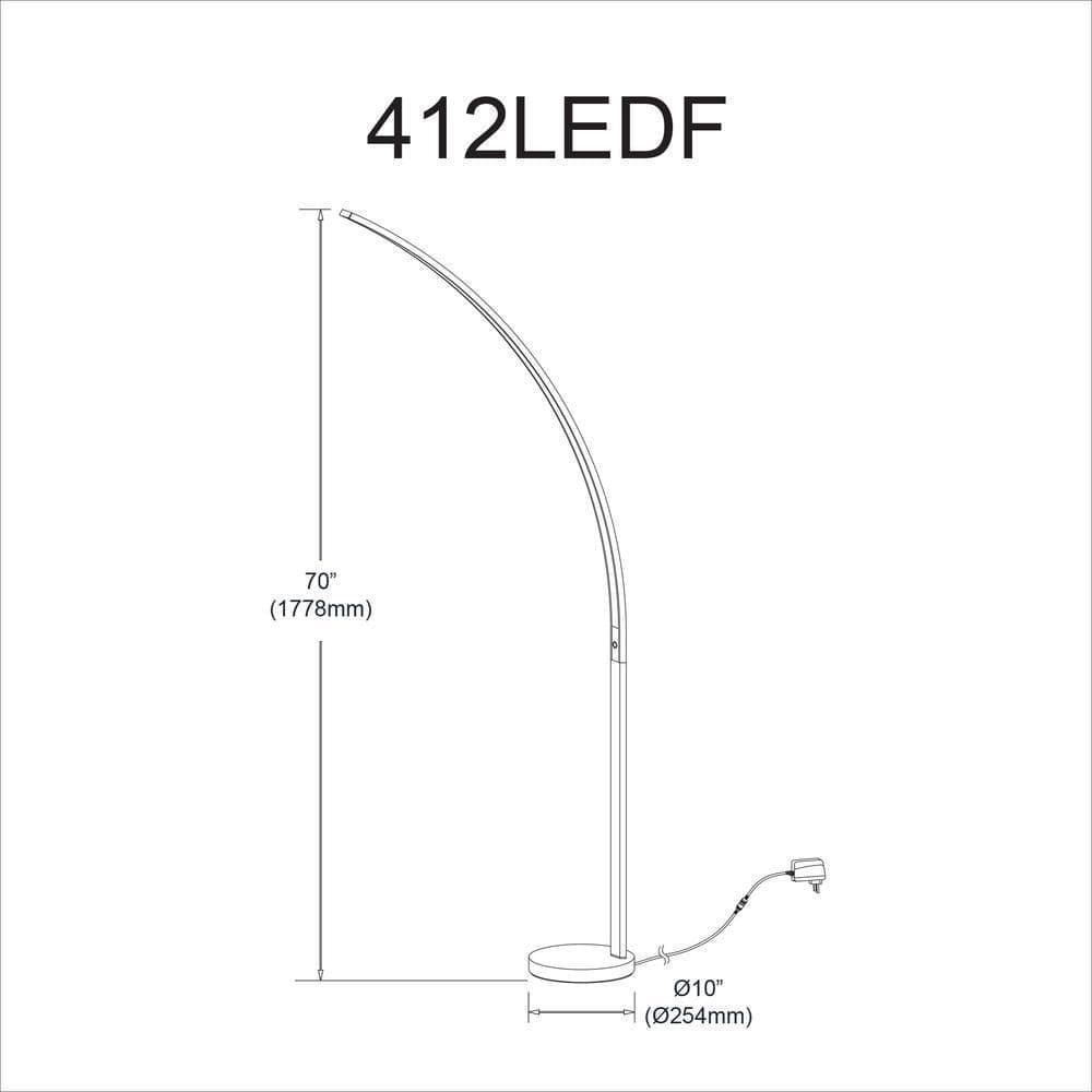 image-22W Floor Lamp Polished Chrome Finish