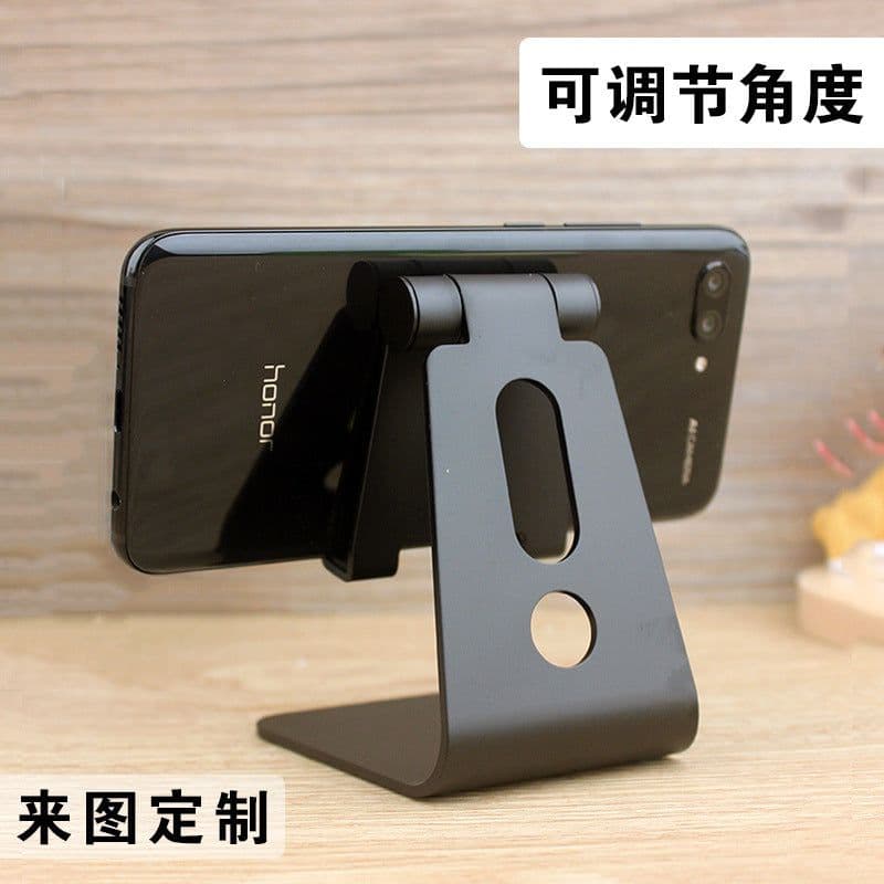 image-Folding aluminum alloy mobile phone support live broadcast adjustable metal desktop tablet multi-purpose mobile phone tablet lazy support