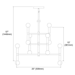 image-12LT Incandescent Chandelier, Matte Black