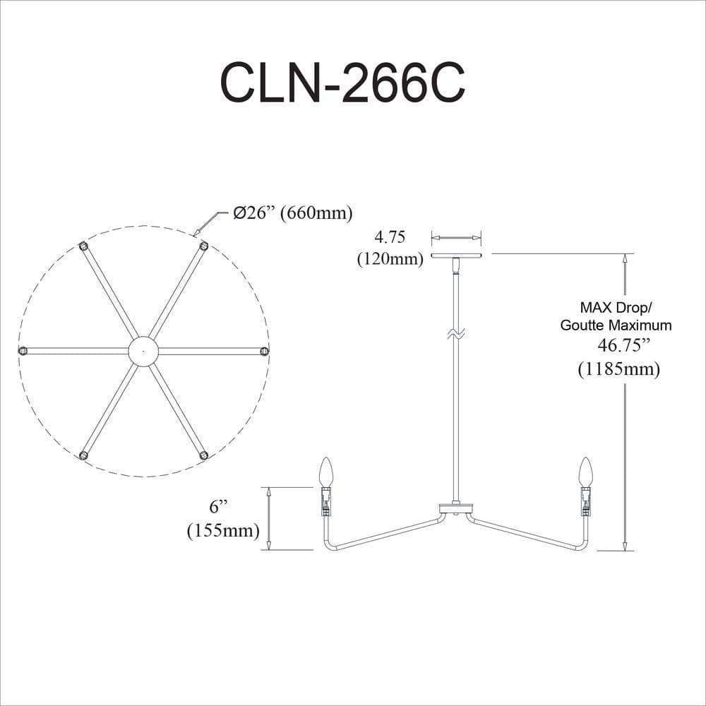 image-6LT Incandescent Chandelier, AGB