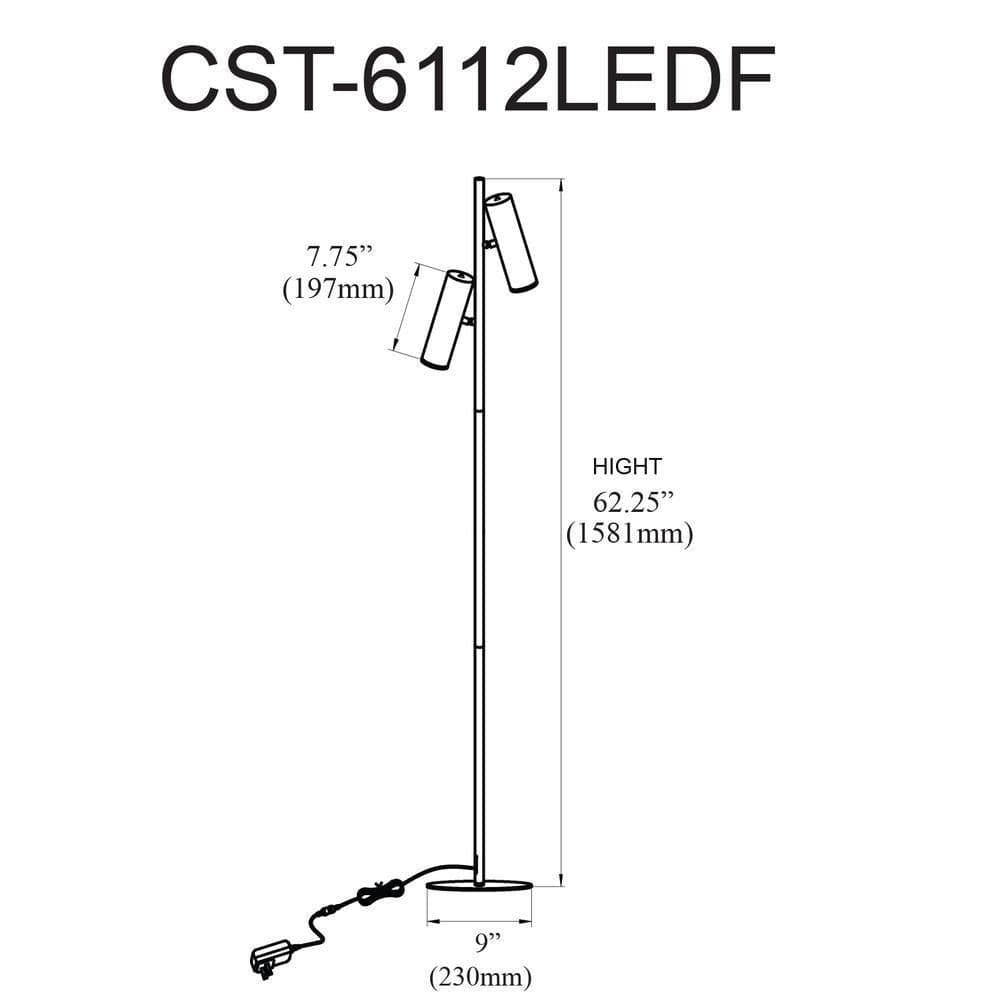 image-12W Floor Lamp, AGB, FR Acrylic Diffuser