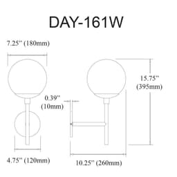 image-1LT Wall Sconce, AGB, WH Opal Glass