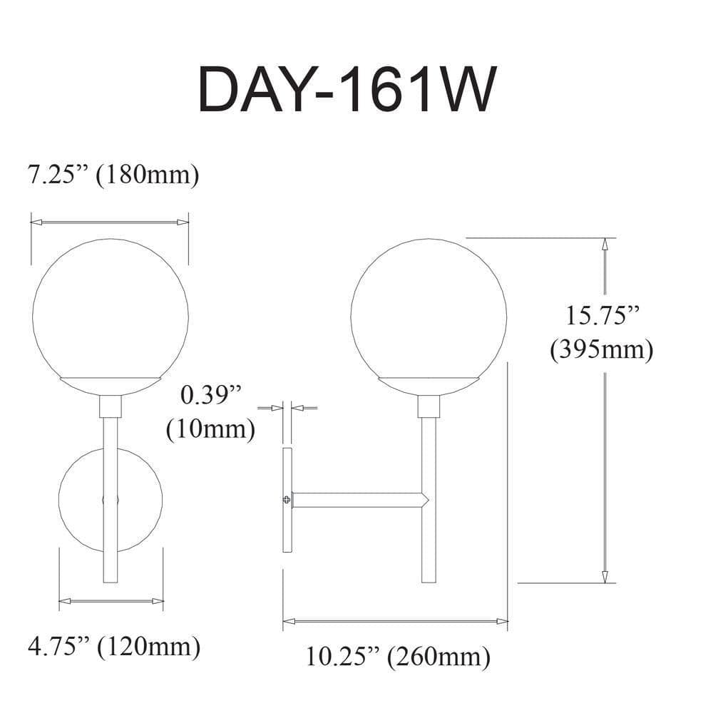 image-1LT Wall Sconce, AGB, WH Opal Glass