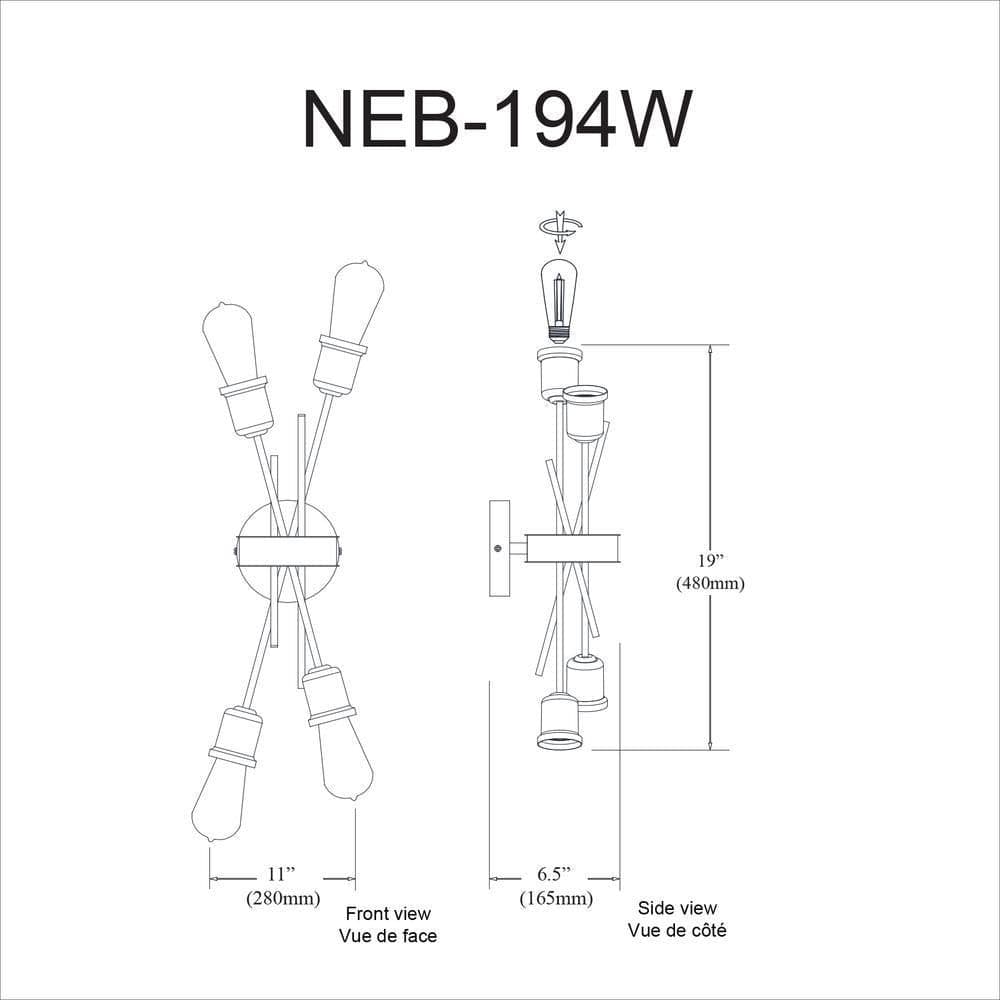 image-4LT Wall Sconce, Burnished Chrome Finish