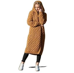 image-Womens Long Knitted Hooded Cardigan Coat