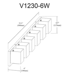 image-6LT Halogen Vanity, MB, WH Glass