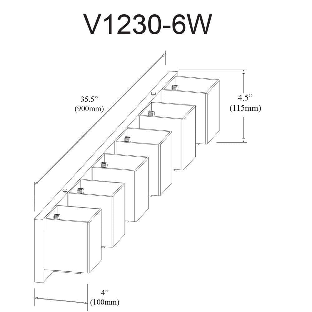 image-6LT Halogen Vanity, MB, WH Glass